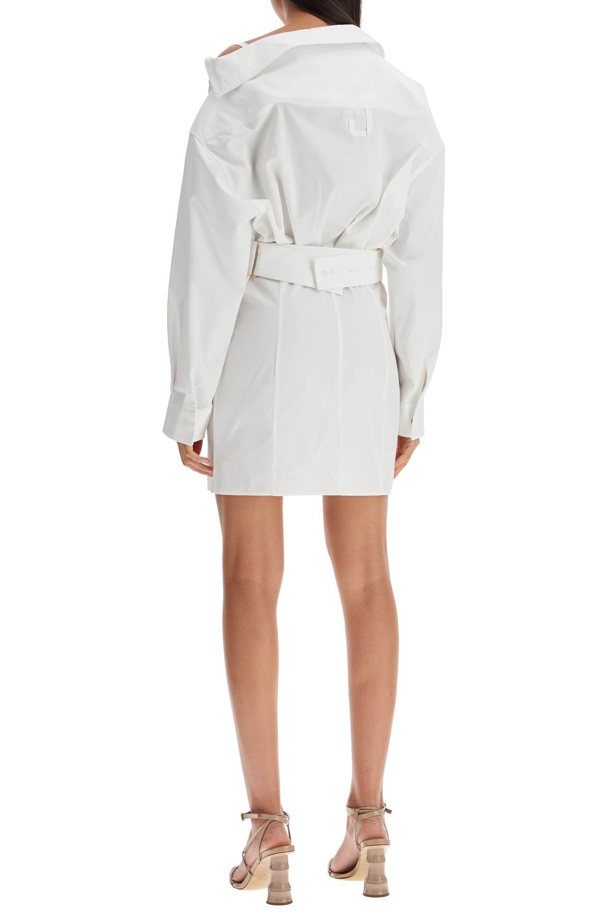 JACQUEMUS Stylish Mini Chemisier Dress with Asymmetrical Neckline