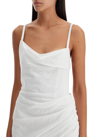 JACQUEMUS Asymmetrical Draped Mini Dress