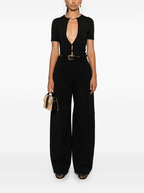 JACQUEMUS Wide Leg Pants with Concealed Front Fastening for Women