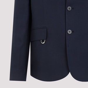 Áo khoác nam màu xanh dương bằng vải visco - SS24