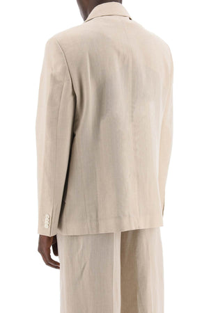 JACQUEMUS Men's Beige Single-Breasted Jacket for SS24 Season