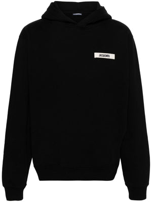 JACQUEMUS Classic Regular Fit Grosgrain Sweatshirt in Black