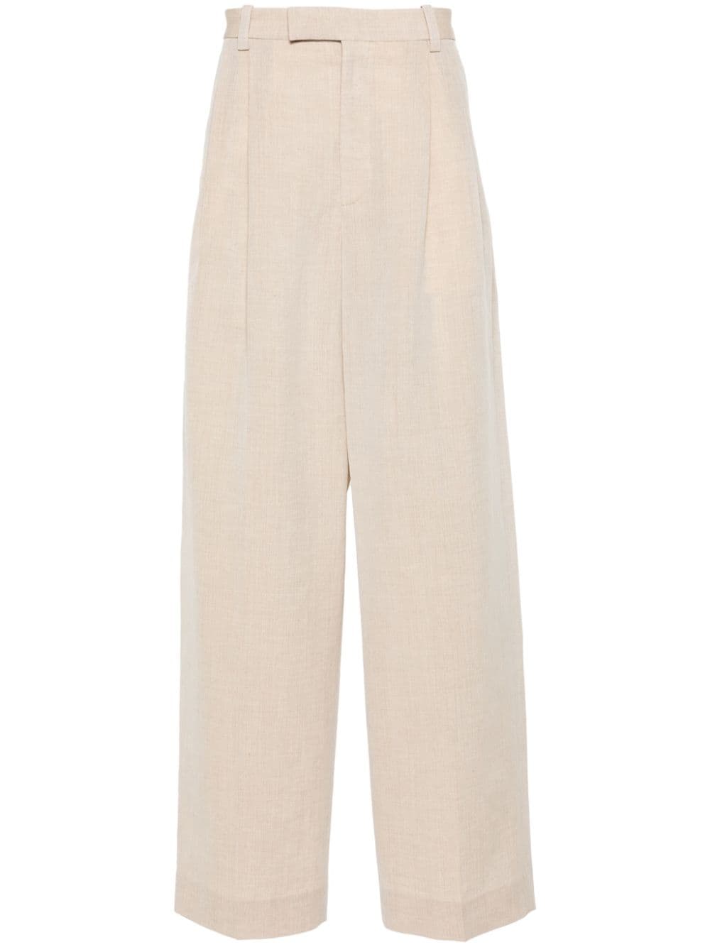 JACQUEMUS Beige Linen-Wool Blend Pants for Men - SS24 Collection