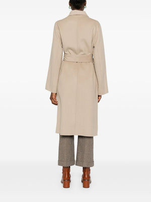 KARL LAGERFELD Long Camel Jacket with Buttons for Women - FW24