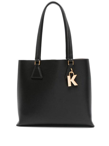 KARL LAGERFELD Chic Mini Tote Handbag with Golden Logo Pendant