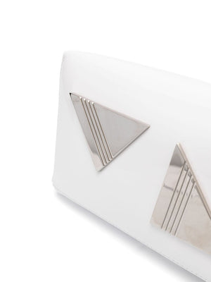 THE ATTICO Luxe White Mini Meteor Leather Handbag