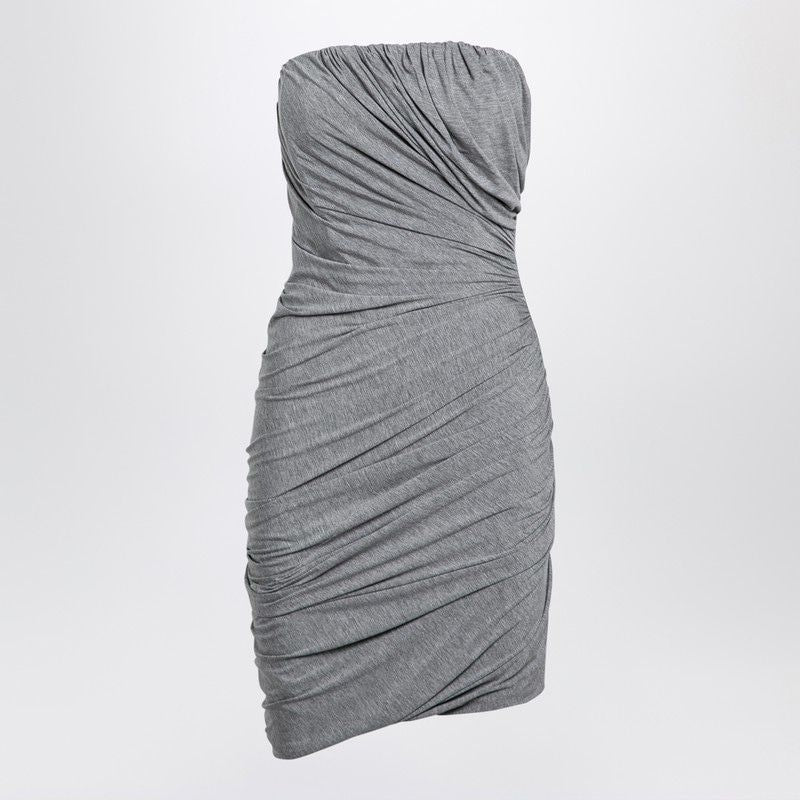 THE ATTICO Elegant Grey Draped Mini Dress