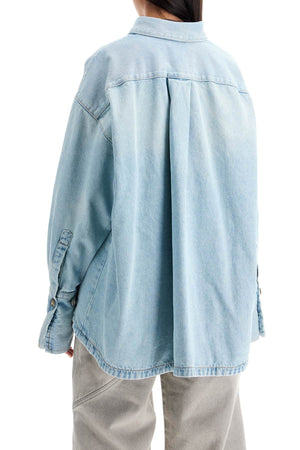 THE ATTICO Chic Denim Boxy Overshirt with Side Slits