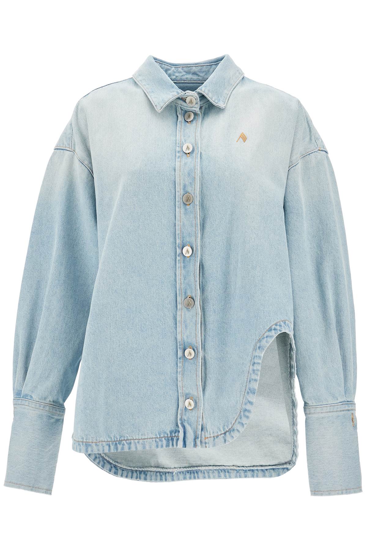 THE ATTICO Chic Denim Boxy Overshirt with Side Slits