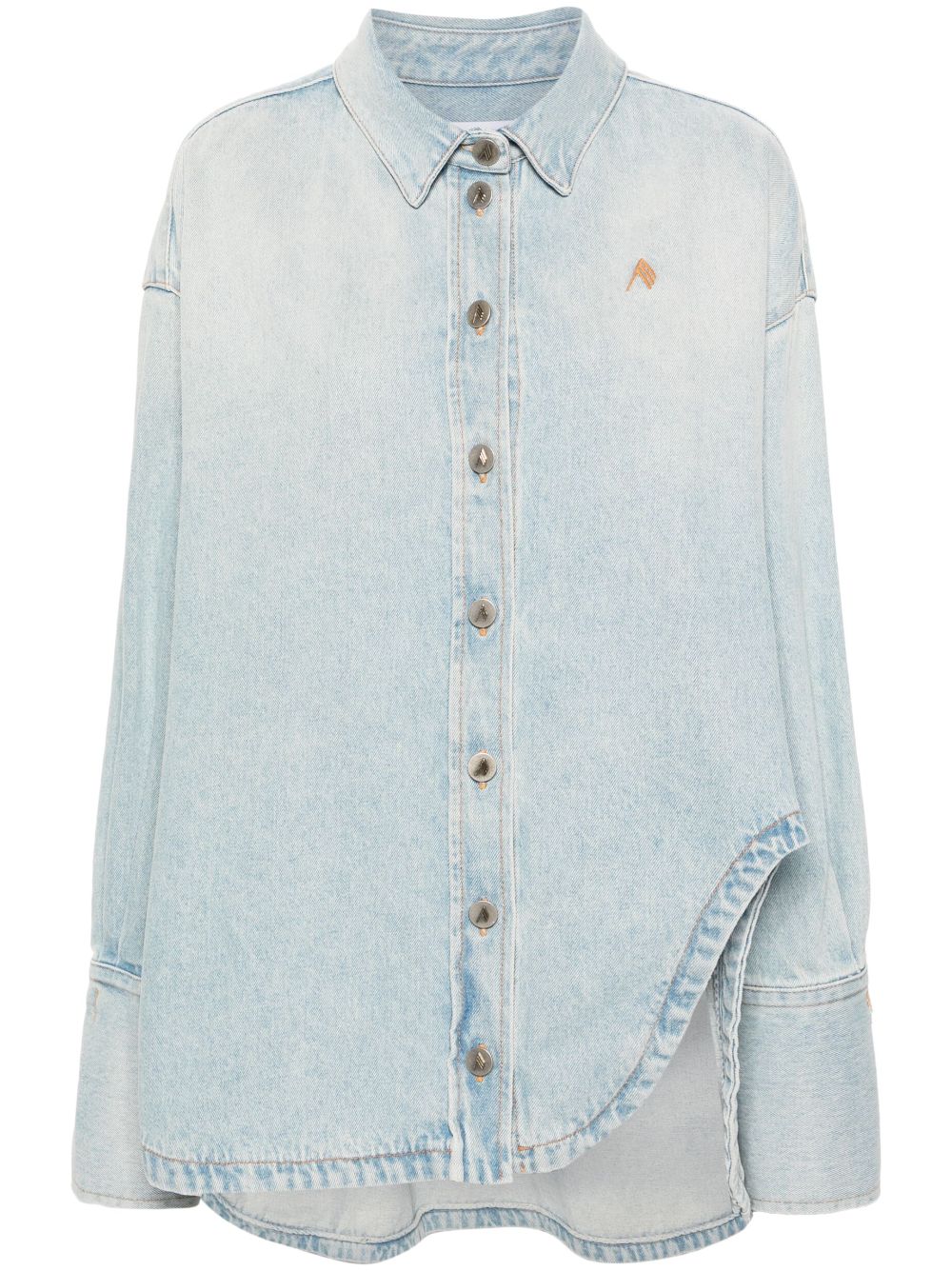 THE ATTICO Clear Blue Cotton Denim Shirt