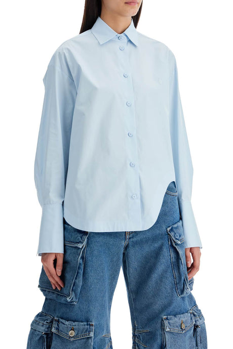 THE ATTICO Oversized Cotton Canvas Shirt with Side Slit