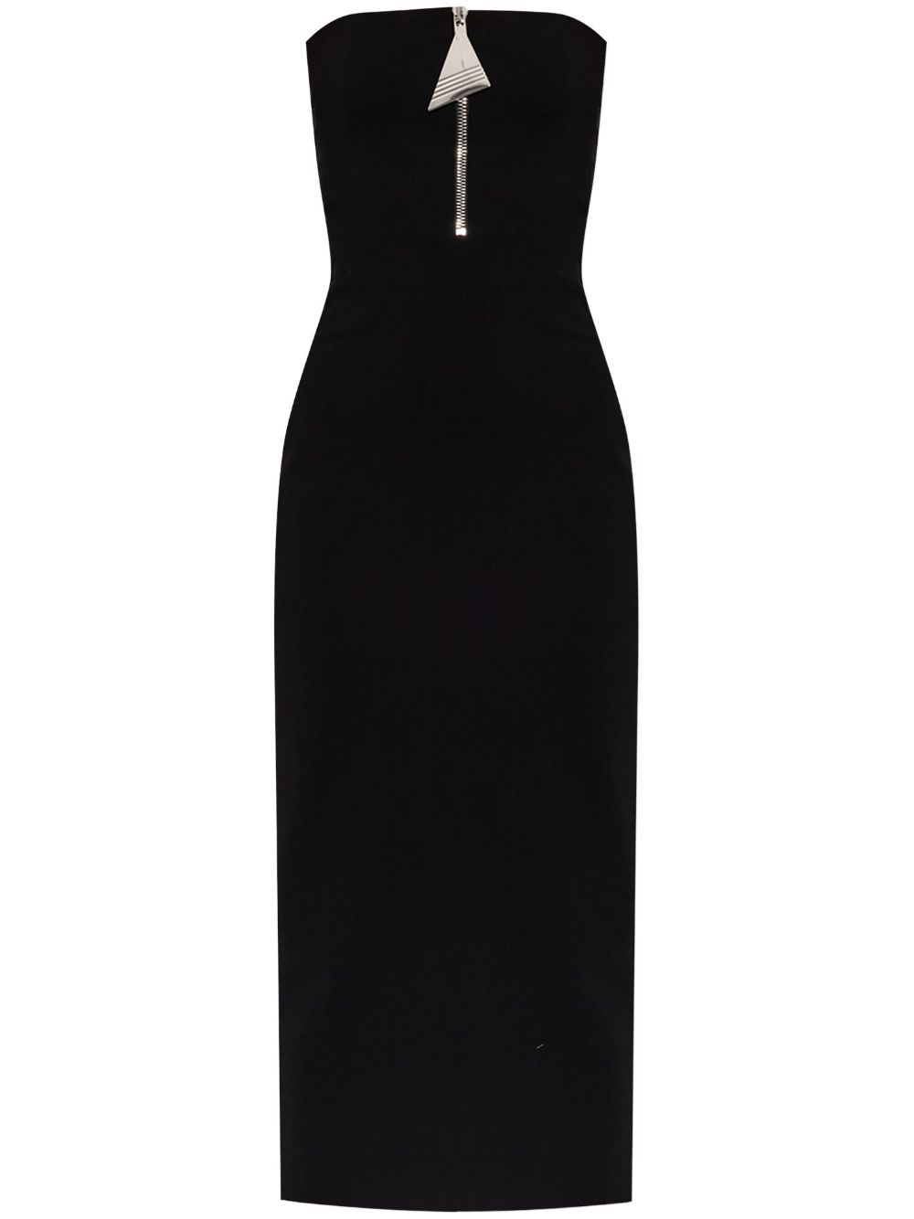 THE ATTICO Sleek Strapless Midi Dress