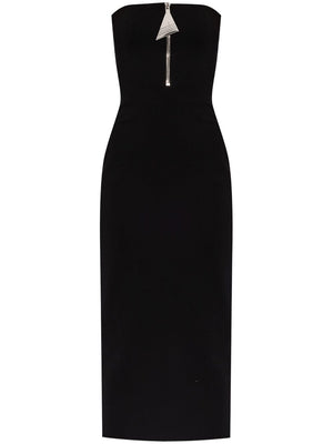 THE ATTICO Sleek Strapless Midi Dress