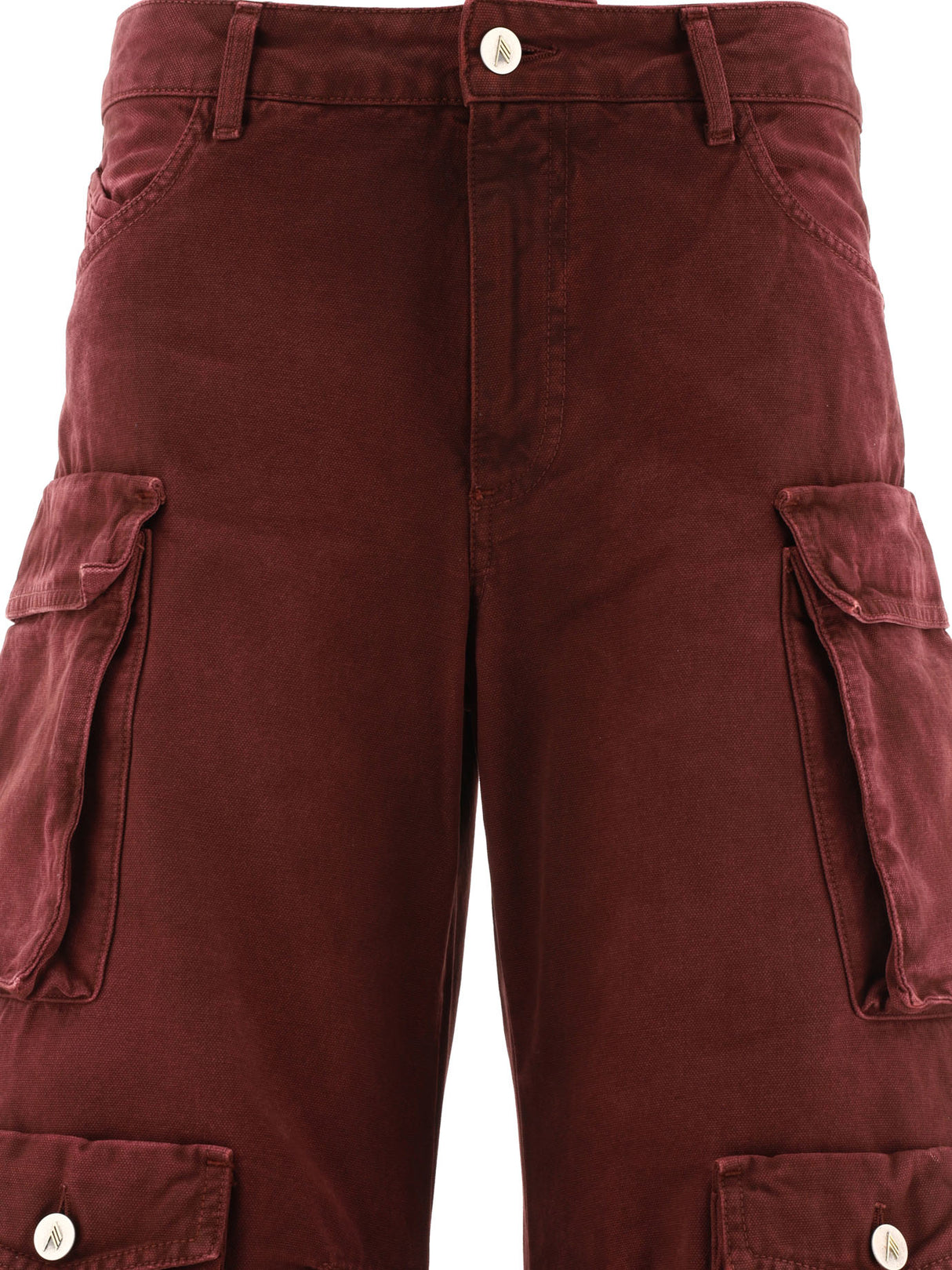 THE ATTICO Bordeaux Cotton Cargo Pants