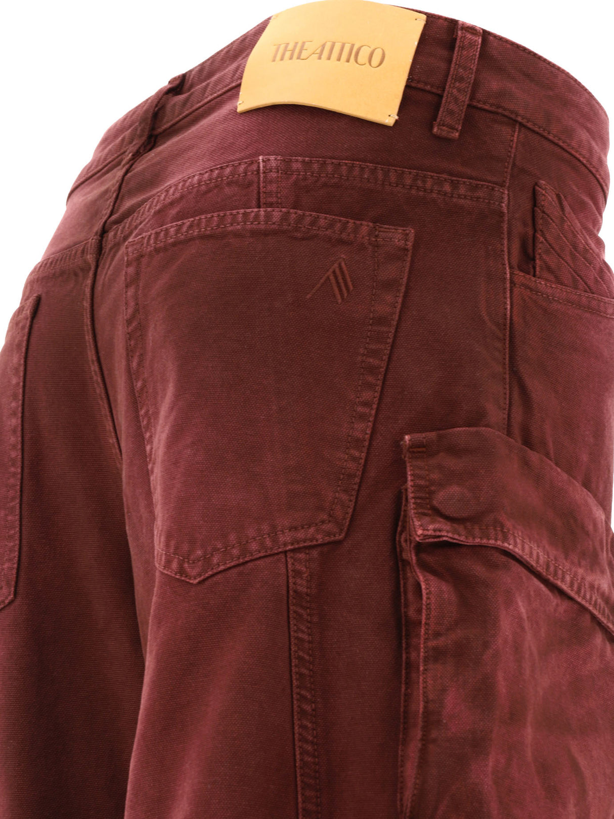 THE ATTICO Bordeaux Cotton Cargo Pants