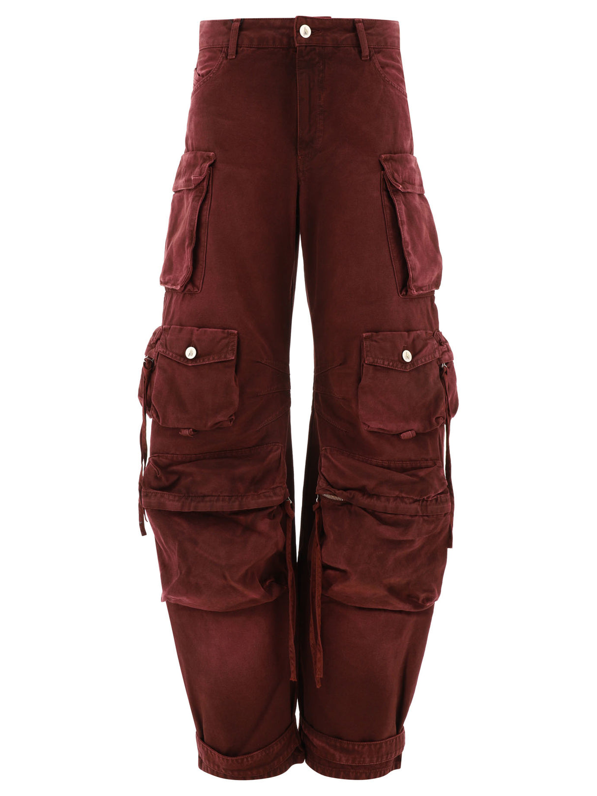 THE ATTICO Bordeaux Cotton Cargo Pants