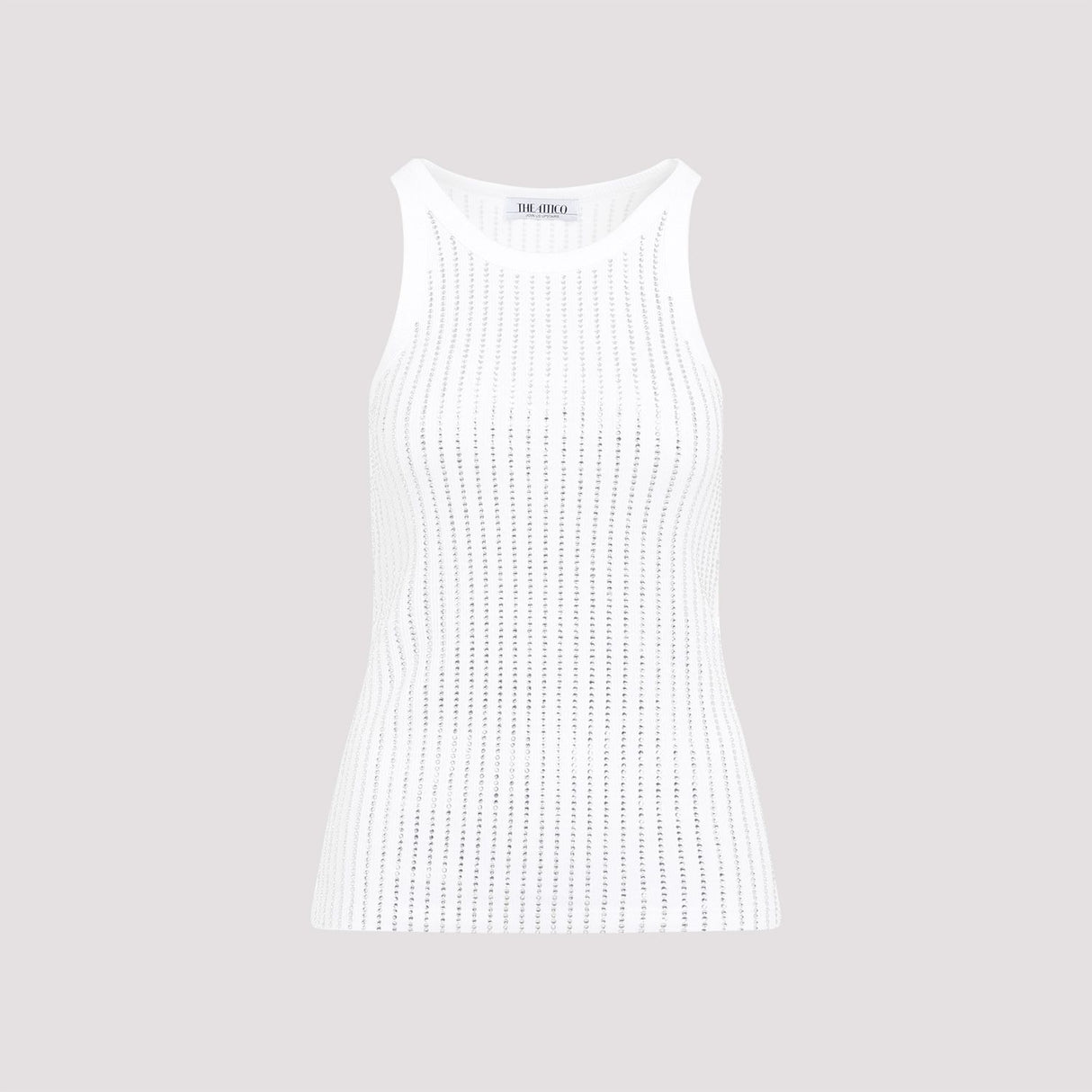 THE ATTICO Elegant Ribbed Cotton Tank Top