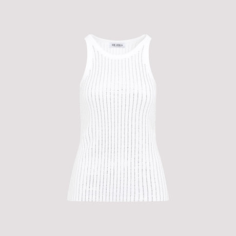 THE ATTICO Elegant Ribbed Cotton Tank Top