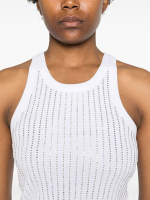 THE ATTICO Ribbed Knit Scoop Neck Top