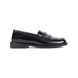 THE ATTICO Chic Black Leather Loafers with 1-inch Heel