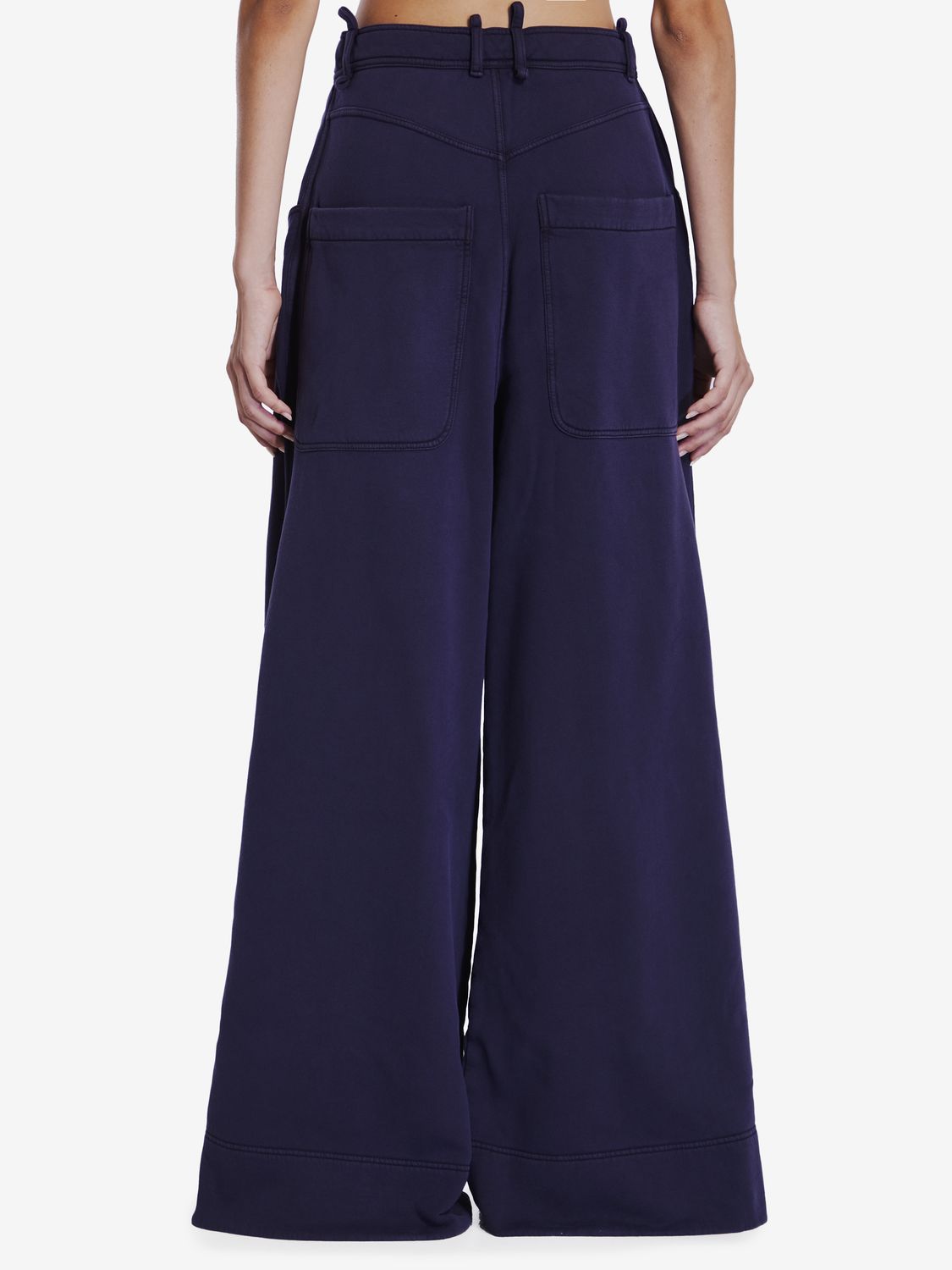 THE ATTICO Elegant Purple Wide-Leg Cotton Pants