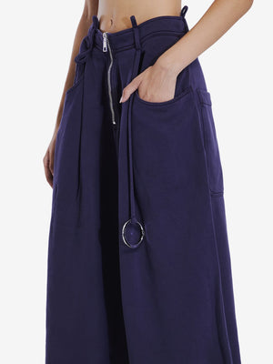 THE ATTICO Elegant Purple Wide-Leg Cotton Pants