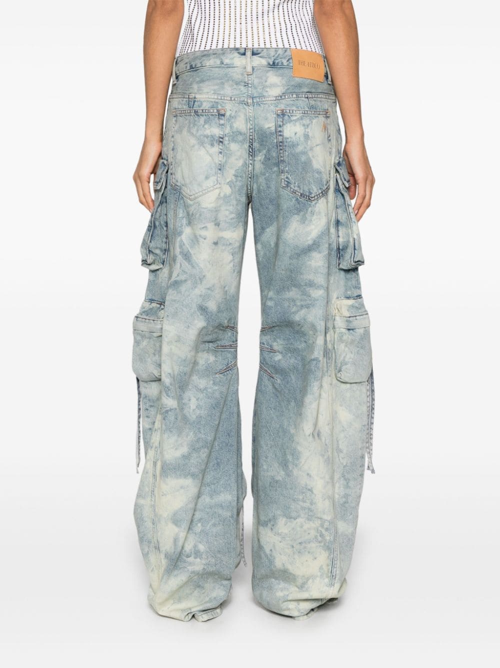 THE ATTICO Indigo Wide-Leg Cargo Jeans