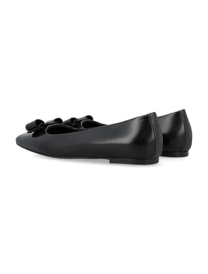 FERRAGAMO Elegant Patent Leather Ballet Flimsies with Iconic Bow