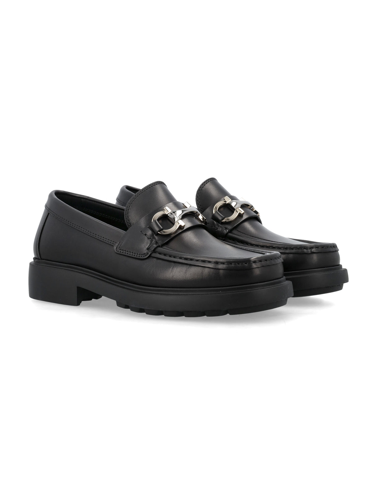 FERRAGAMO Elegant Douglas Loafers with Iconic Embellishment