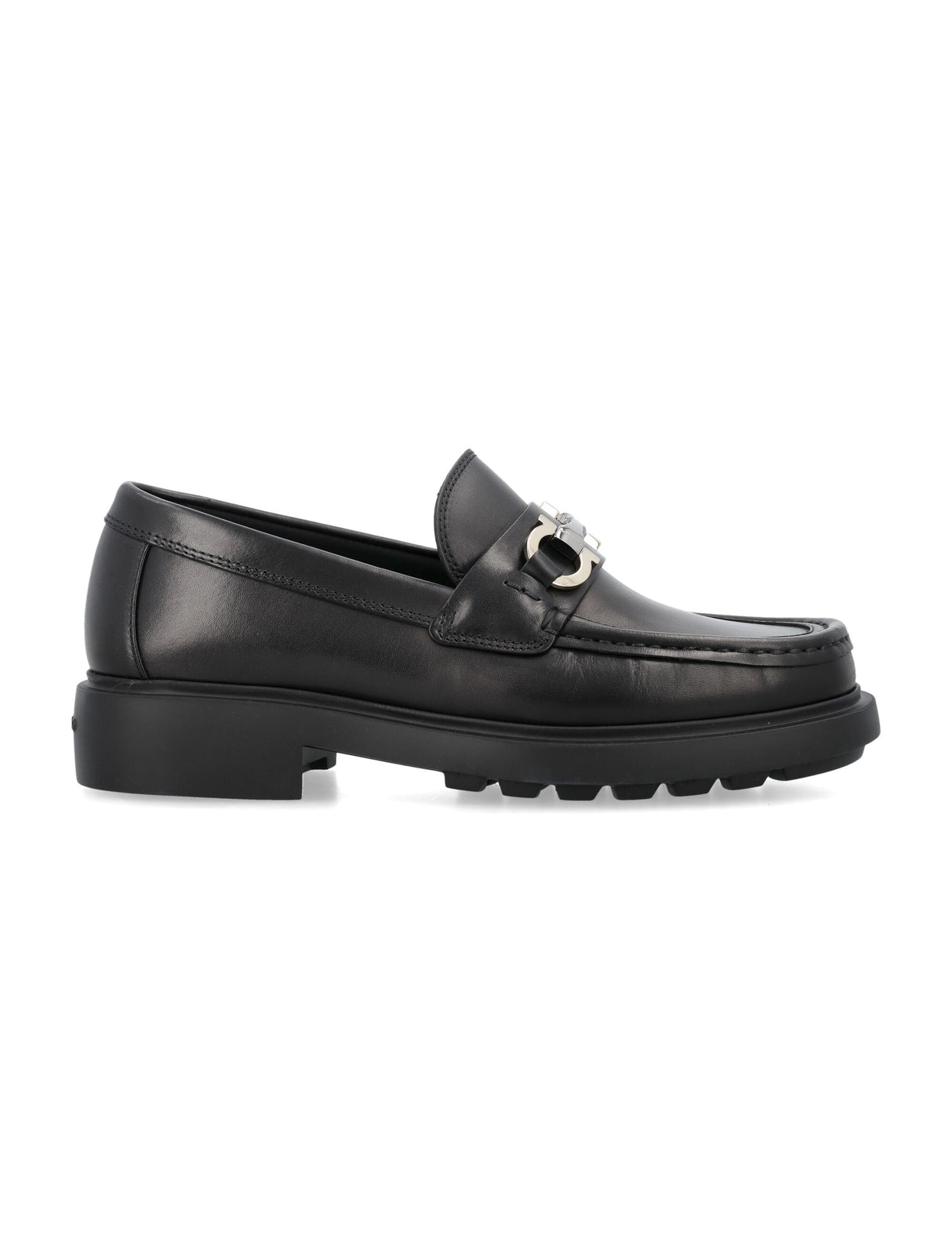 FERRAGAMO Elegant Douglas Loafers with Iconic Embellishment