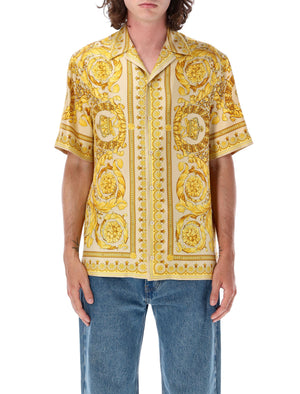 VERSACE Elegant Baroque Print Silk Shirt