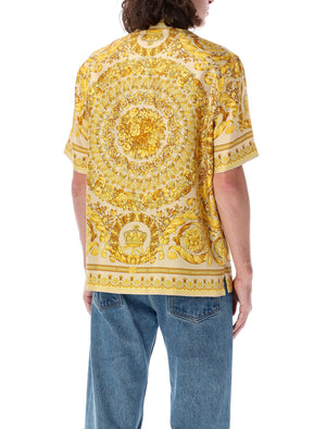 VERSACE Elegant Baroque Print Silk Shirt