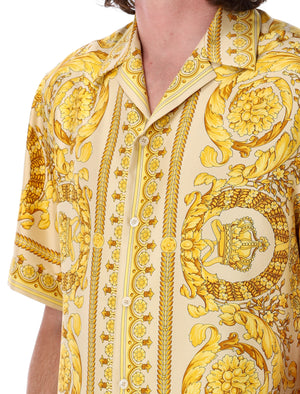 VERSACE Elegant Baroque Print Silk Shirt