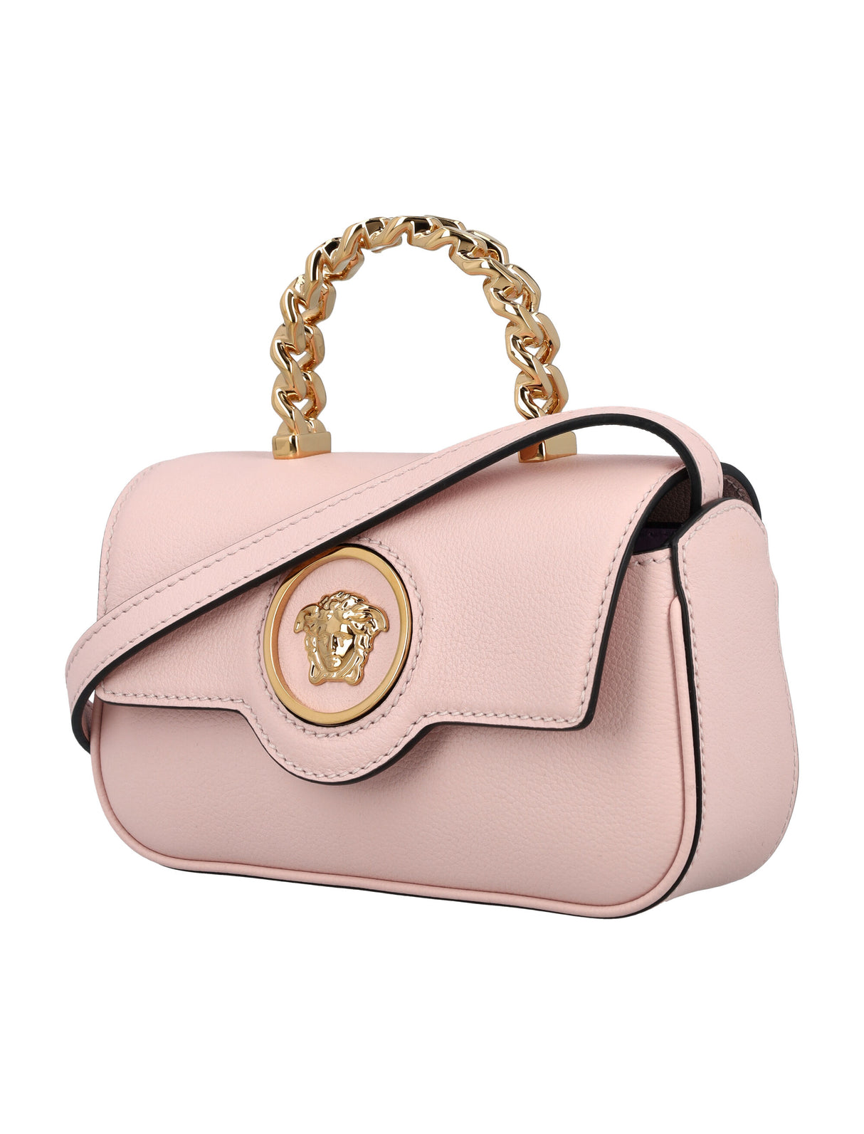 VERSACE Elegant Mini Top Handle Satin Bag with Medusa Charm - 12cm x 19cm x 5cm