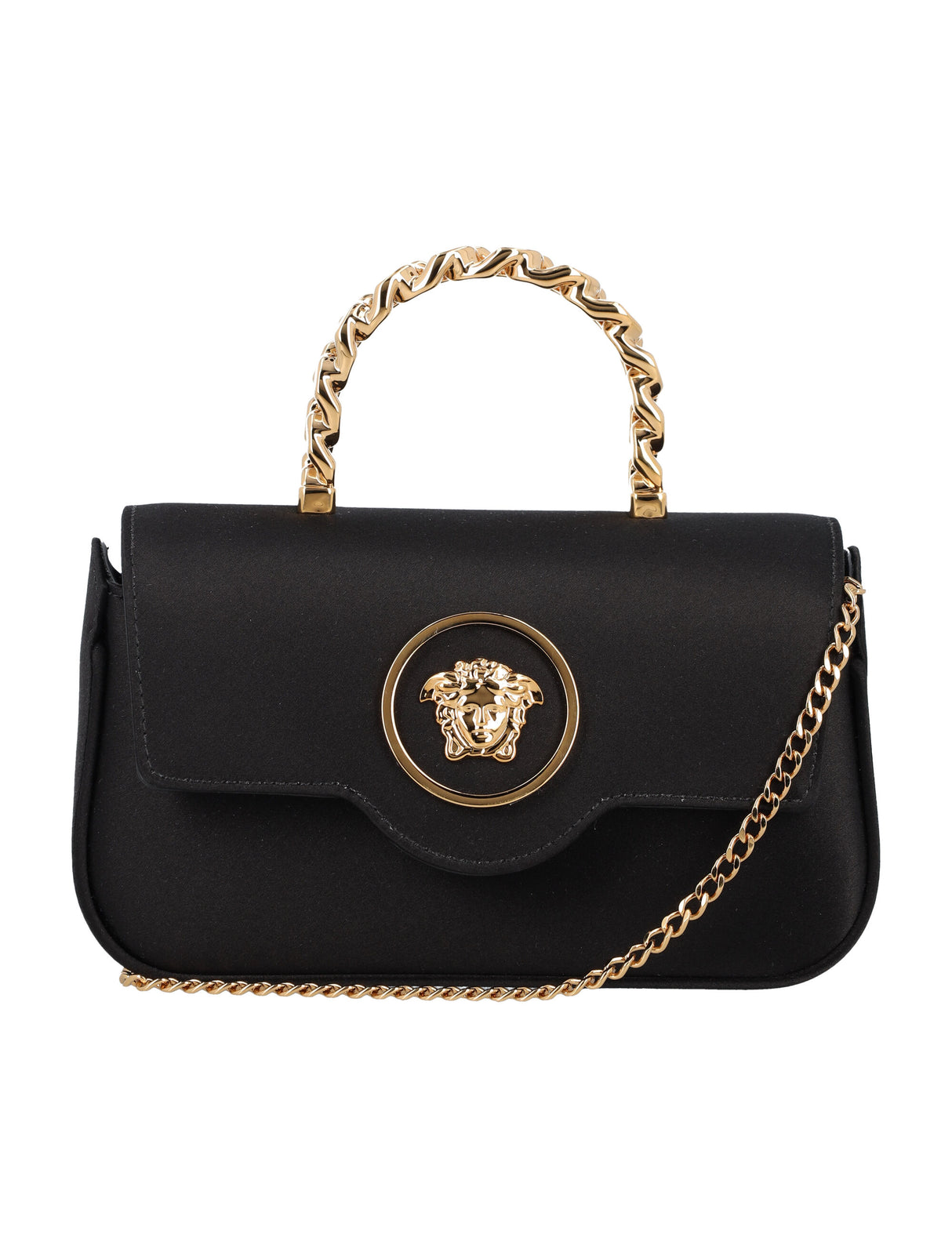 VERSACE Elegant Mini Satin Handbag with Medusa Charm