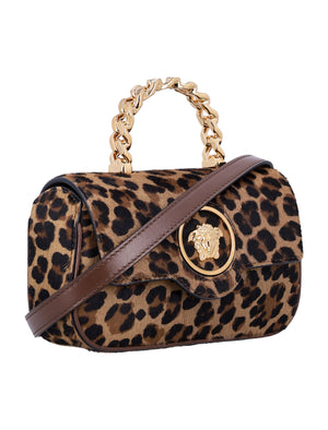 VERSACE Leopard-Print Mini Top Handle Handbag