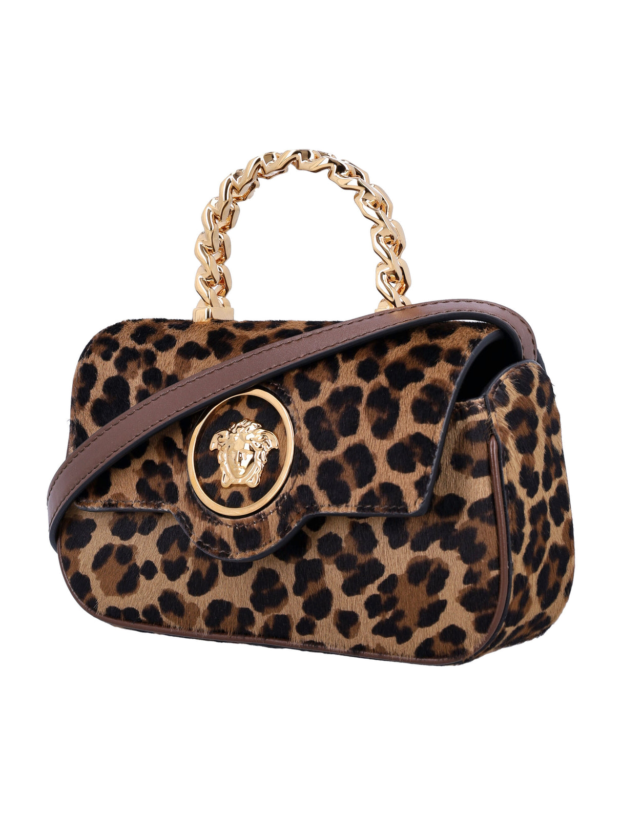 VERSACE Leopard-Print Mini Top Handle Handbag