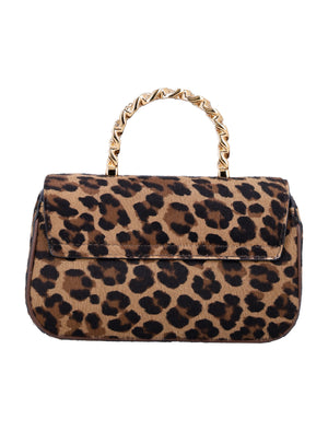 VERSACE Leopard-Print Mini Top Handle Handbag