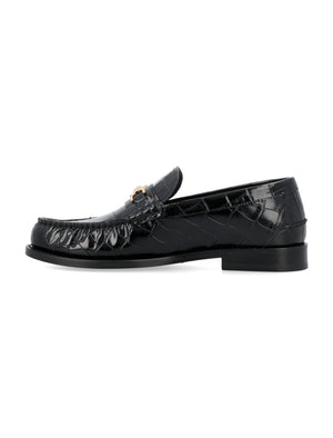 VERSACE Luxury Croc-Embossed Leather Loafers