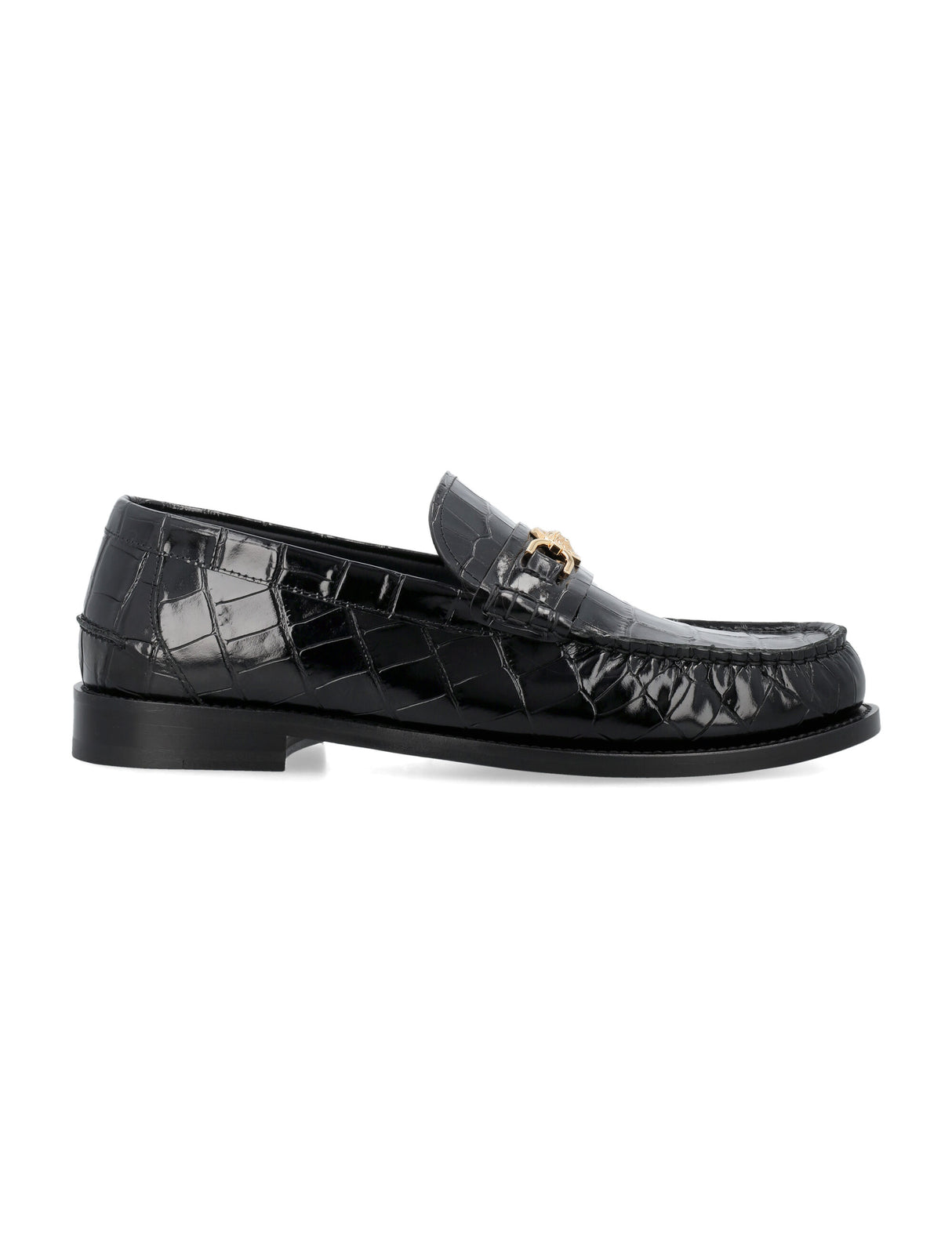 VERSACE Luxury Croc-Embossed Leather Loafers