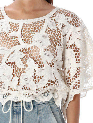 ZIMMERMANN Floral Crochet Scalloped Top