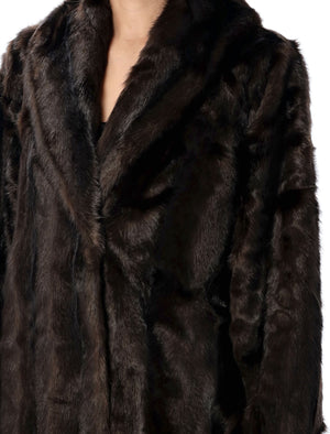 THE GARMENT Long Vegan Fur Jacket - Size 8