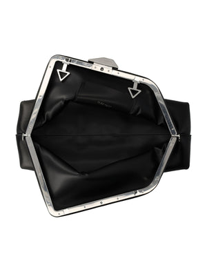 THE ATTICO Elegant Triangular Mini Handbag with Silver Accents - 19x34.5x13cm