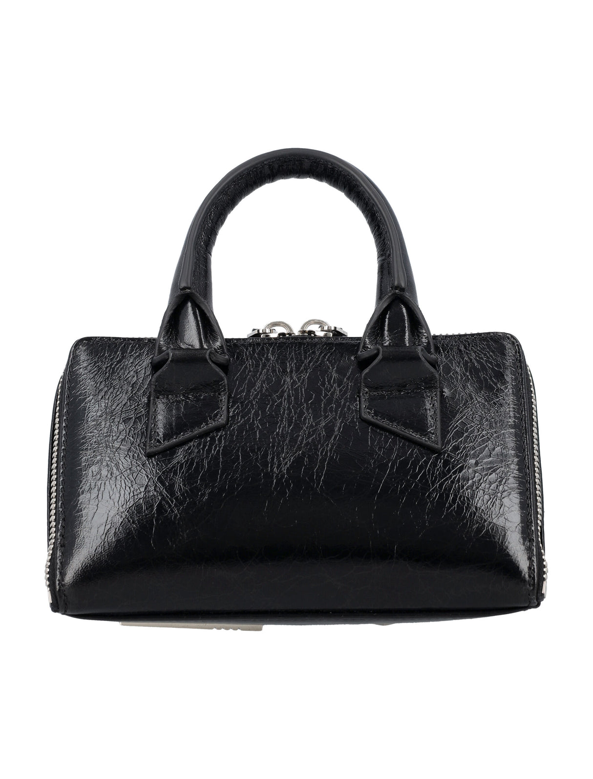 THE ATTICO Elegant Mini Craquelle Leather Handbag with Shoulder Strap