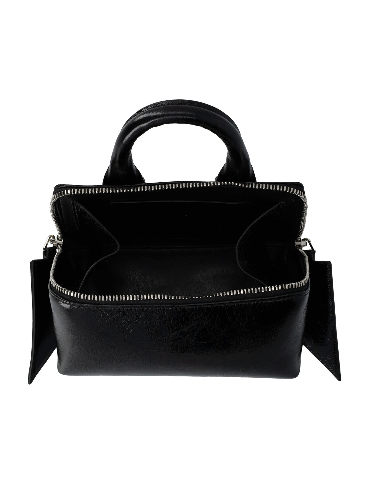 THE ATTICO Elegant Mini Craquelle Leather Handbag with Shoulder Strap