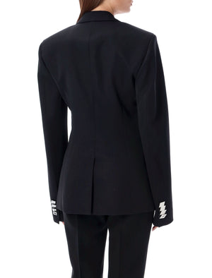 THE ATTICO Elegant Oversized Black Blazer with Structured Shoulders