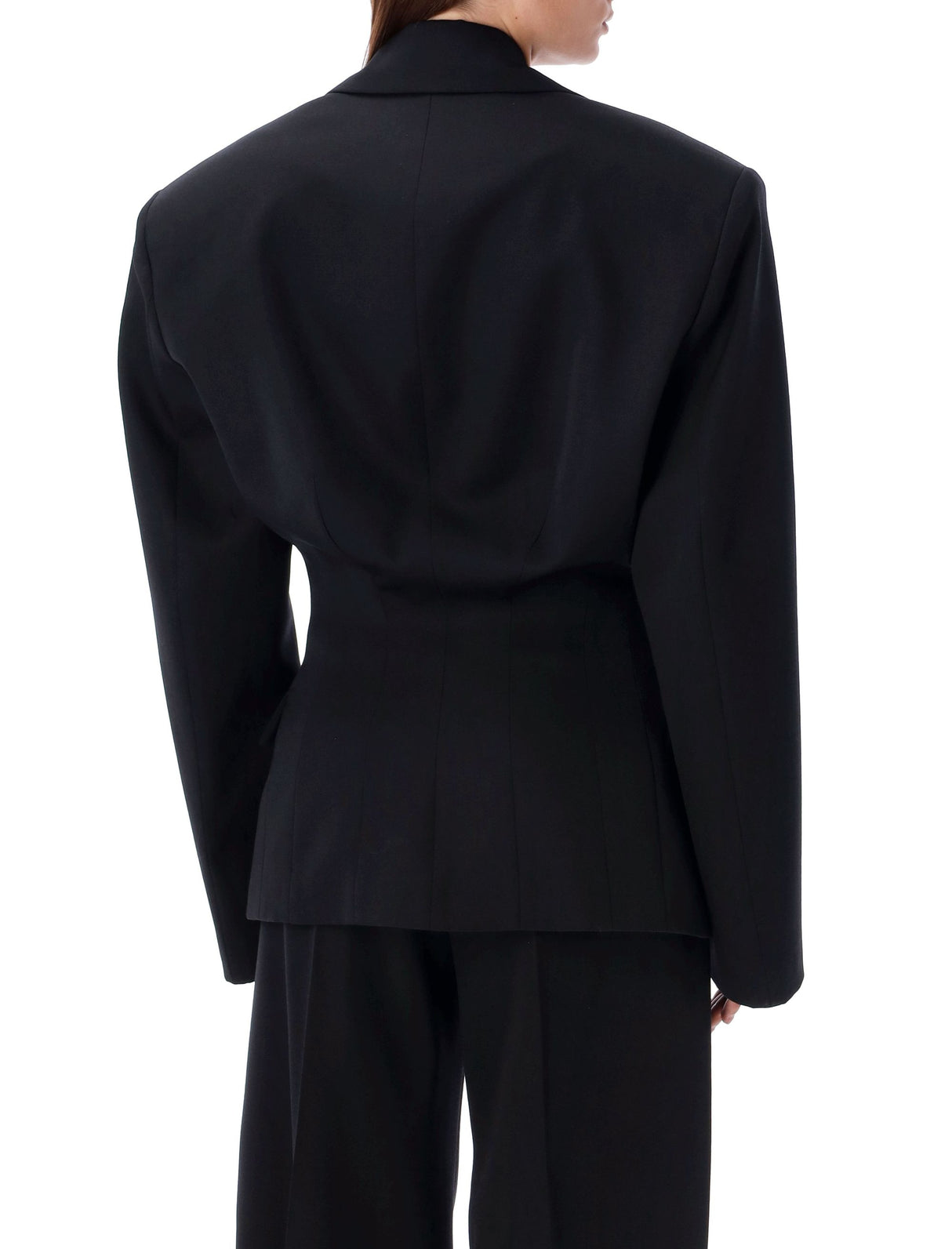 THE ATTICO Bold Shoulder Black Blazer