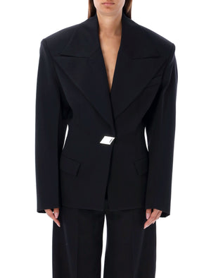 THE ATTICO Bold Shoulder Black Blazer