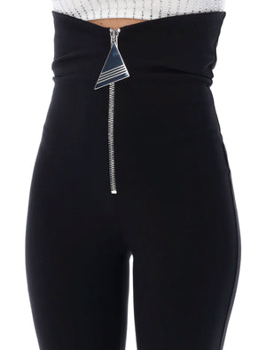 THE ATTICO High-Waist Flare Zip Pants