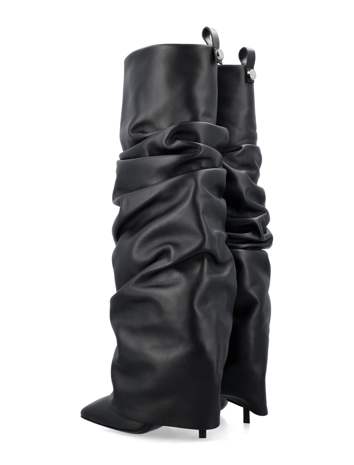 THE ATTICO Knee-High Slouchy Leather Stiletto Boots